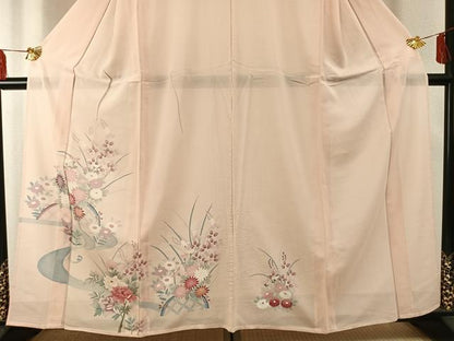 平和屋着物＊夏物 訪問着 絽 草花文 暈し染め 正絹 逸品 AABF5906fy