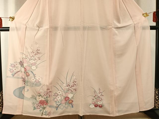 平和屋着物＊夏物 訪問着 絽 草花文 暈し染め 正絹 逸品 AABF5906fy