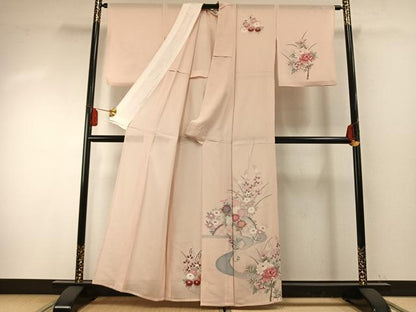 平和屋着物＊夏物 訪問着 絽 草花文 暈し染め 正絹 逸品 AABF5906fy