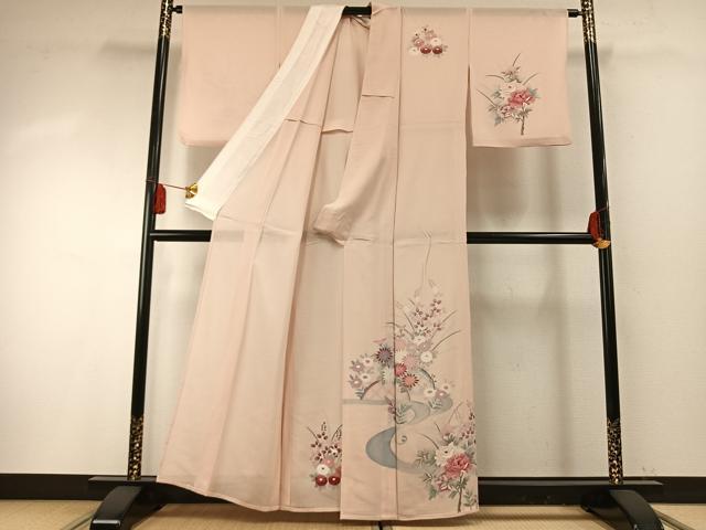 平和屋着物＊夏物 訪問着 絽 草花文 暈し染め 正絹 逸品 AABF5906fy