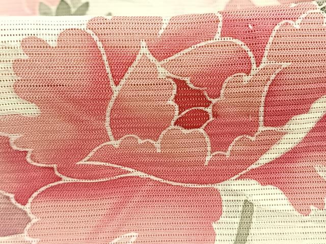 平和屋着物＊夏物 訪問着 絽 草花文 暈し染め 正絹 逸品 AABF5906fy
