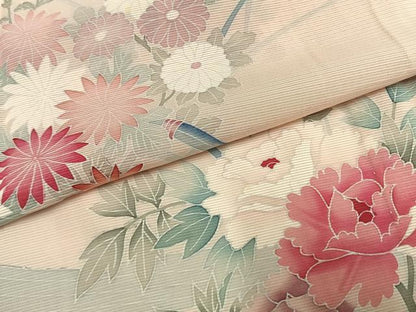 平和屋着物＊夏物 訪問着 絽 草花文 暈し染め 正絹 逸品 AABF5906fy