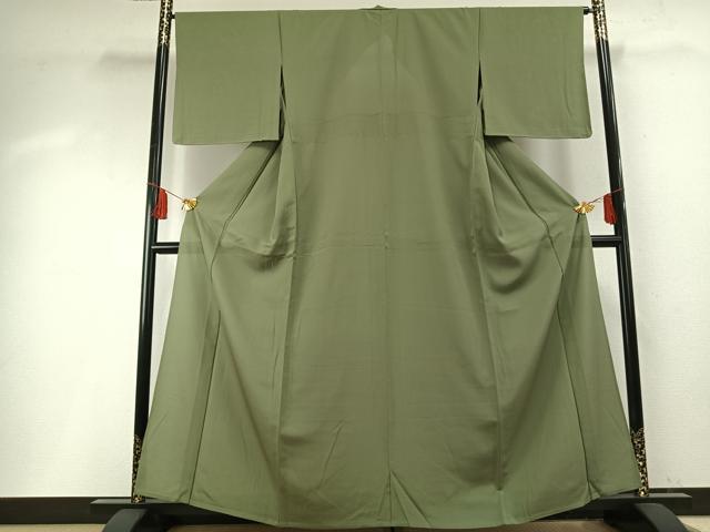 平和屋着物＊夏物 色無地 絽 若葉色 正絹 逸品 未使用 AABF5911fy