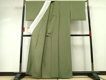 平和屋着物＊夏物 色無地 絽 若葉色 正絹 逸品 未使用 AABF5911fy