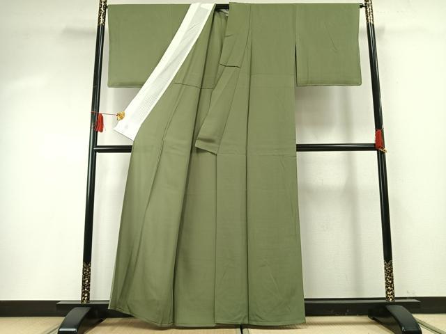 平和屋着物＊夏物 色無地 絽 若葉色 正絹 逸品 未使用 AABF5911fy