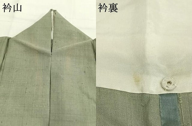 平和屋着物▽訪問着 単衣 生紬地 手描き 草花文 正絹 逸品 AABF5912fy