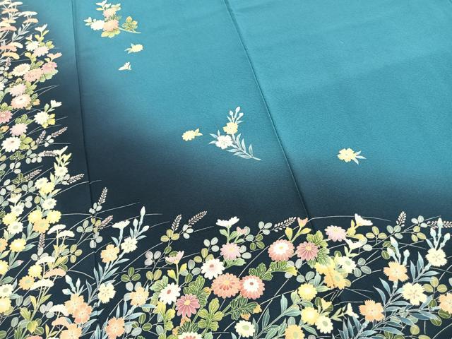 平和屋着物●豪華振袖 友禅 作家物 草花文 暈し染め 正絹 逸品 AABF5914fy
