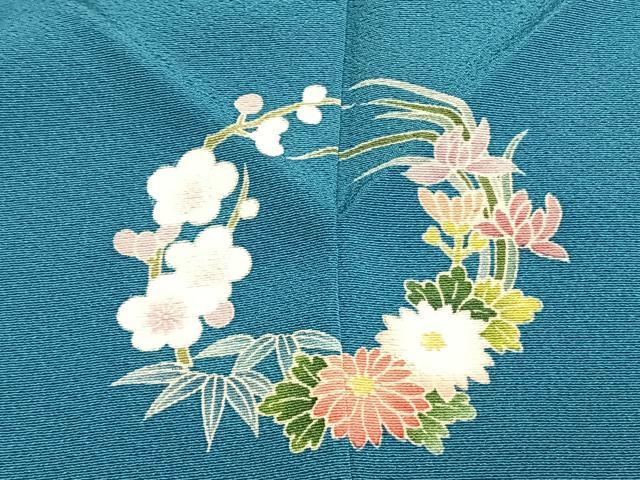 平和屋着物●豪華振袖 友禅 作家物 草花文 暈し染め 正絹 逸品 AABF5914fy
