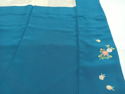 平和屋着物●豪華振袖 友禅 作家物 草花文 暈し染め 正絹 逸品 AABF5914fy