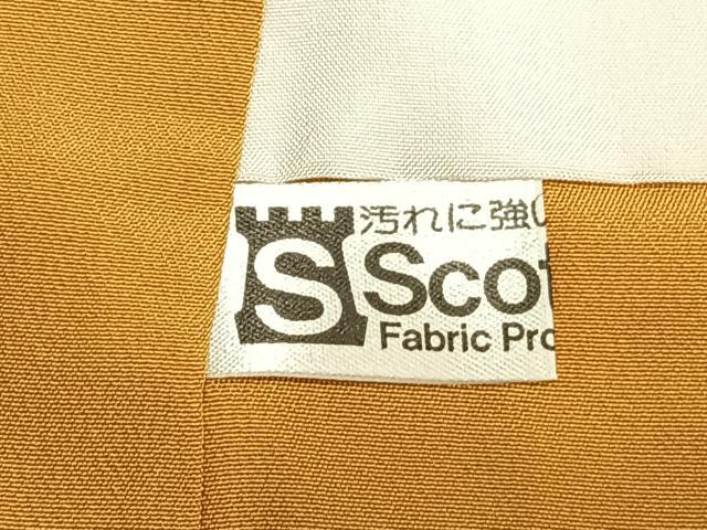 平和屋着物●無地絵羽訪問着 雪輪花文 黄朽葉色 正絹 逸品 AABF5915fy