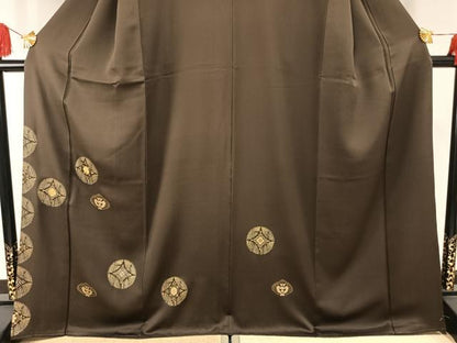 平和屋着物●黄金繭　訪問着　駒刺繍　吉祥花鳥文　金銀彩　さが美扱い　正絹　逸品　AABF5917fy