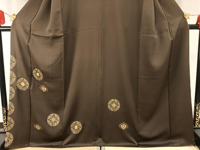 平和屋着物●黄金繭　訪問着　駒刺繍　吉祥花鳥文　金銀彩　さが美扱い　正絹　逸品　AABF5917fy