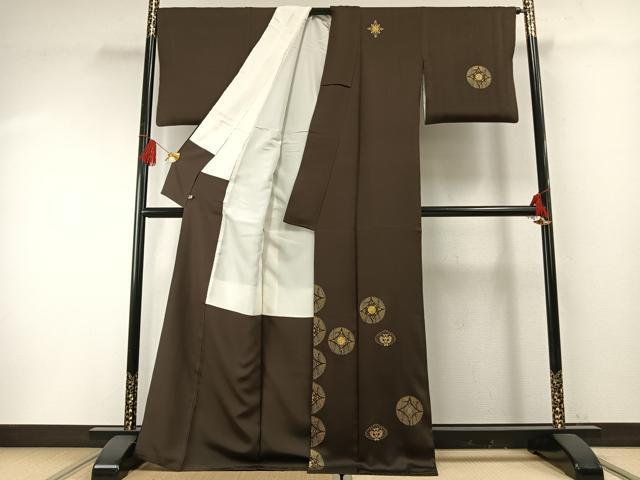 平和屋着物●黄金繭　訪問着　駒刺繍　吉祥花鳥文　金銀彩　さが美扱い　正絹　逸品　AABF5917fy