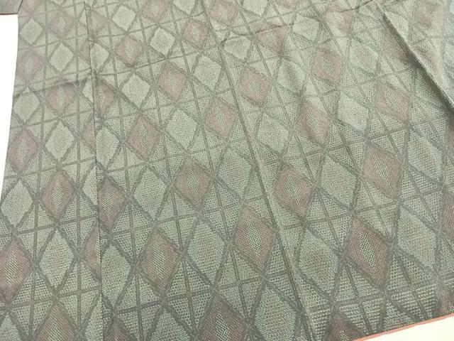 平和屋着物●本塩沢 110亀甲 亀甲文様 正絹 逸品 AABF5919fy
