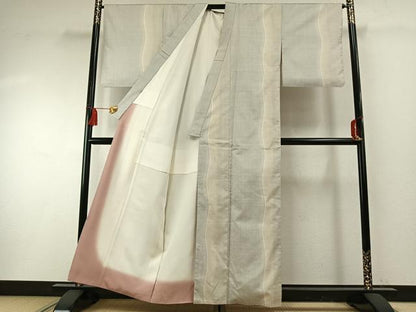 平和屋着物●本場大島紬　白大島　カタス9マルキ　よろけ縞　そごう百貨店扱い　正絹　逸品　AABF5920fy
