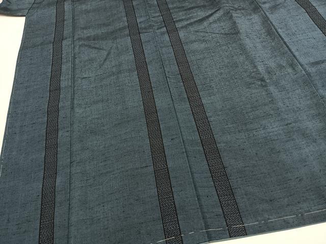 平和屋着物●上質な紬　80亀甲　間道　正絹　逸品　未使用　AABF5922fy