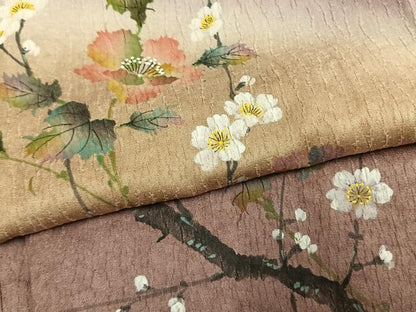 平和屋着物●訪問着 手描き 枝花文 暈し染め 正絹 逸品 未使用 AABF5924fy