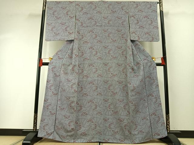 平和屋着物●上質な小紋 型染め 舞蝶文 正絹 逸品 AABF5925fy