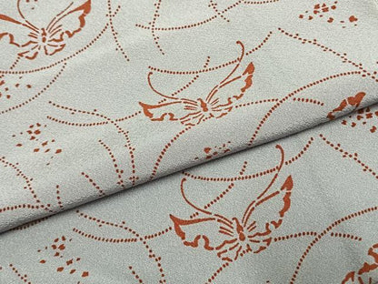 平和屋着物●上質な小紋 型染め 舞蝶文 正絹 逸品 AABF5925fy