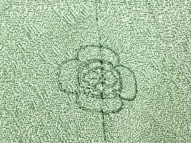 平和屋着物●上質な色無地　草花地紋　薄青色　正絹　逸品　AABF5926fy