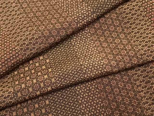 平和屋着物●上質な小紋　間道　鬼しぼ縮緬　正絹　逸品　AABF5928fy