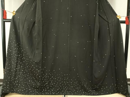 平和屋着物●訪問着 箔散らし文 黒地 正絹 逸品 AABF5930fy