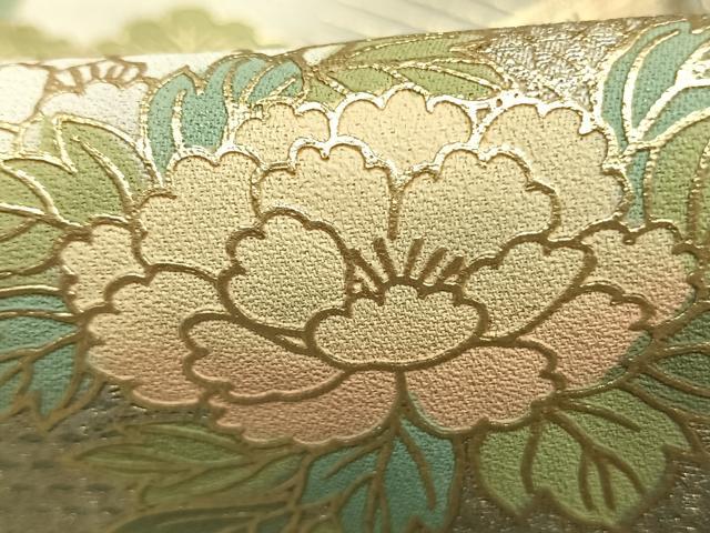 平和屋着物●訪問着　風景花文　暈し染め　金銀彩　正絹　逸品　AABF5934fy