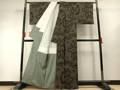 平和屋着物●本場大島紬　一元絣　樹林文　正絹　逸品　未使用　AABF5935fy