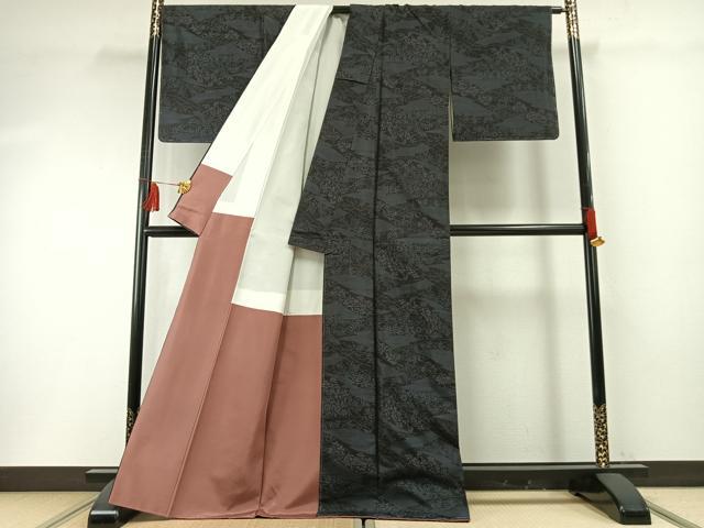 平和屋着物●本場大島紬　熨斗花文　正絹　逸品　AABF5938fy
