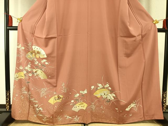 平和屋着物●訪問着 友禅 地紙花鳥文 金彩 正絹 逸品 AABF5946fy