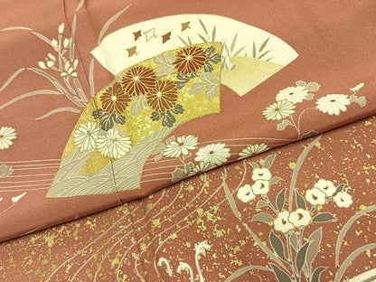 平和屋着物●訪問着 友禅 地紙花鳥文 金彩 正絹 逸品 AABF5946fy