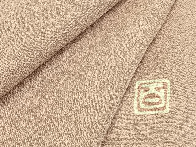 平和屋着物●京加賀友禅 百貫達雄 色無地 草花地紋 灰桜色 正絹 逸品 未使用 AABF5947fy