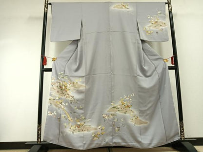 平和屋着物●創業460年・千總　訪問着　駒刺繍　風景花文　暈し染め　金彩　正絹　逸品　AABF5949fy