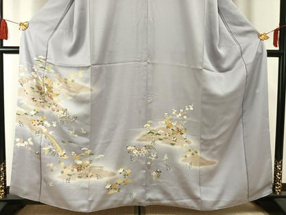 平和屋着物●創業460年・千總　訪問着　駒刺繍　風景花文　暈し染め　金彩　正絹　逸品　AABF5949fy