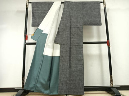 平和屋着物●上質な紬　霞文　正絹　逸品　AABF5954fy