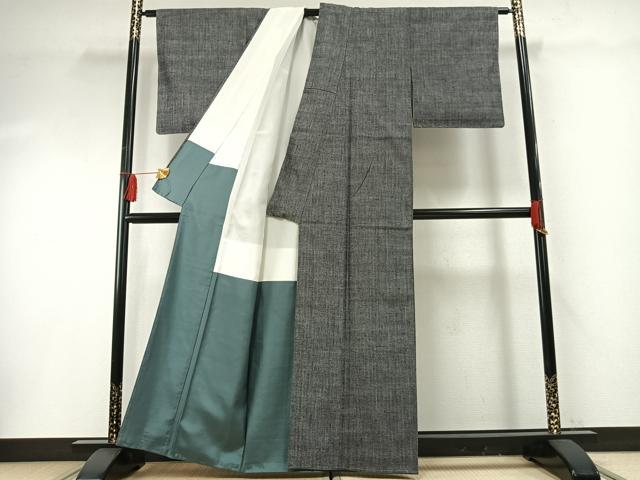 平和屋着物●上質な紬　霞文　正絹　逸品　AABF5954fy