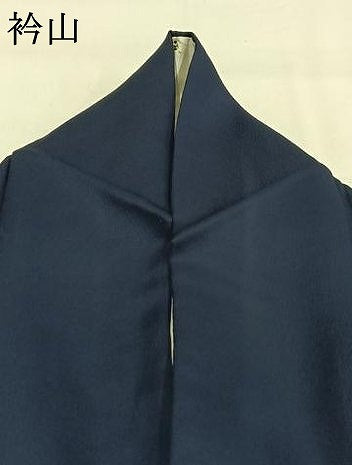 平和屋着物●上質な色無地　紺青色　正絹　逸品　AABF5955fy