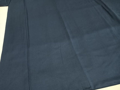平和屋着物●上質な色無地　紺青色　正絹　逸品　AABF5955fy