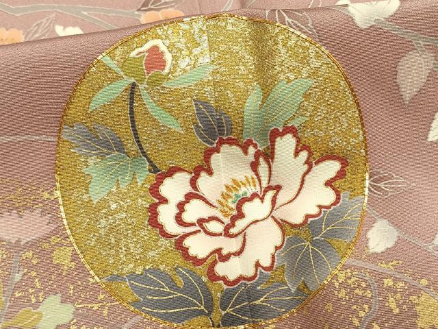 平和屋着物●訪問着 友禅 駒刺繍 花鳥丸文 金彩 正絹 逸品 未使用 AABF5960fy