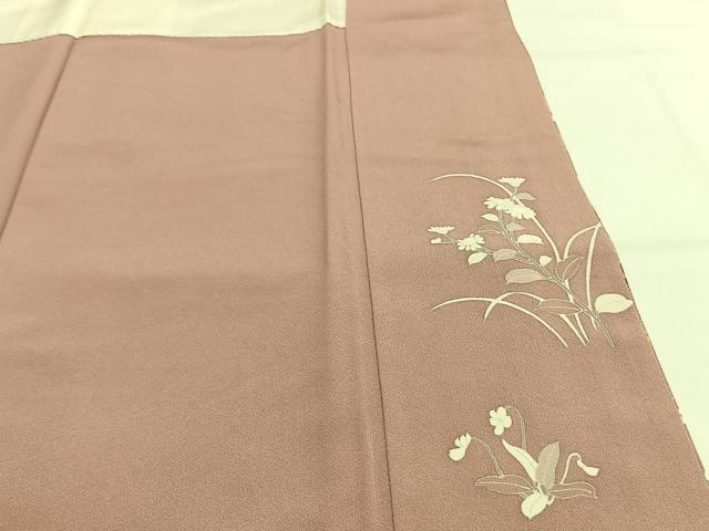 平和屋着物●訪問着 友禅 駒刺繍 花鳥丸文 金彩 正絹 逸品 未使用 AABF5960fy