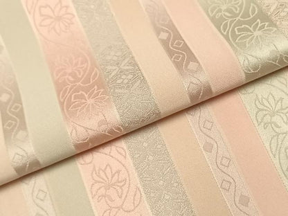 平和屋着物●上質な小紋　草花間道　正絹　逸品　AABF5962fy