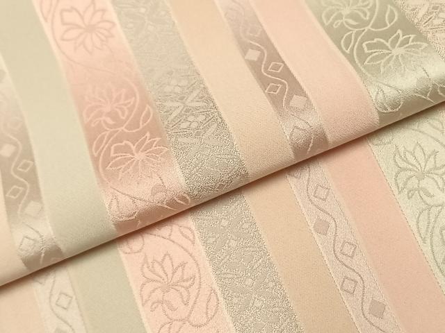 平和屋着物●上質な小紋　草花間道　正絹　逸品　AABF5962fy