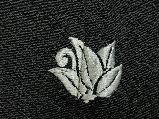 平和屋着物●訪問着　花唐草文　黒地　金彩　正絹　逸品　AABF5963fy