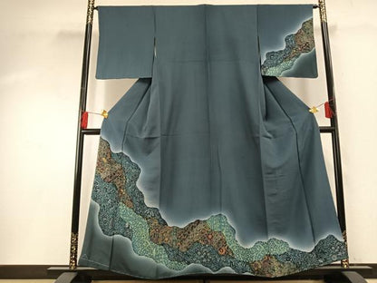 平和屋着物●訪問着 辻が花 暈し染め 正絹 逸品 未使用 AABF5964fy