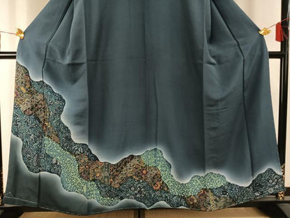 平和屋着物●訪問着 辻が花 暈し染め 正絹 逸品 未使用 AABF5964fy