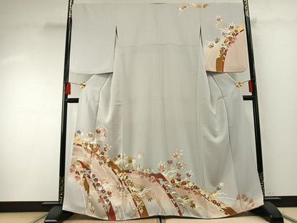 平和屋着物●訪問着　友禅　駒刺繍　熨斗花文　暈し染め　正絹　逸品　AABF5965fy