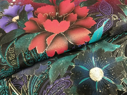 平和屋着物●豪華振袖 花蝶文 暈し染め 金銀彩 正絹 逸品 AABF5969fy