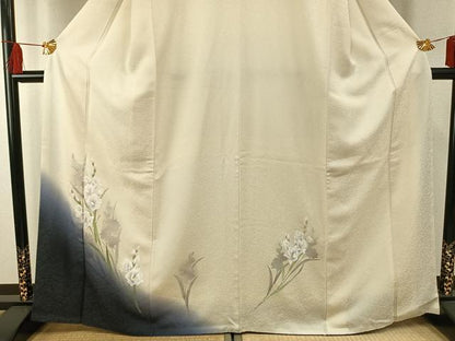 平和屋着物●訪問着 手描き 草花文 暈し染め 銀彩 やまと誂製 正絹 逸品 AABF5977fy