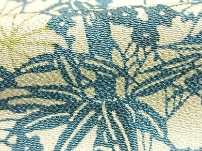 平和屋着物●上質な小紋　藍　型染め　松竹梅　鬼しぼ縮緬　正絹　逸品　AABF5981fy
