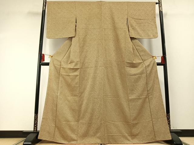 平和屋着物●上質な小紋　総絞り　正絹　逸品　AABF5982fy